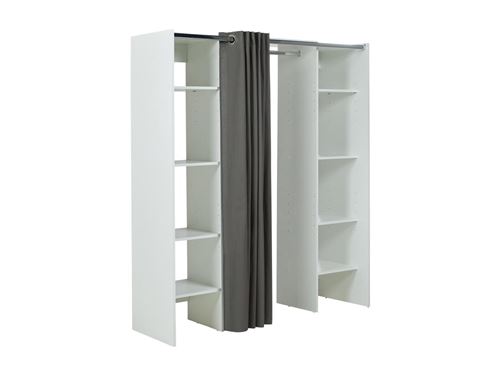 Dressing extensible EMERIC - L.112/185 cm - Blanc et anthracite