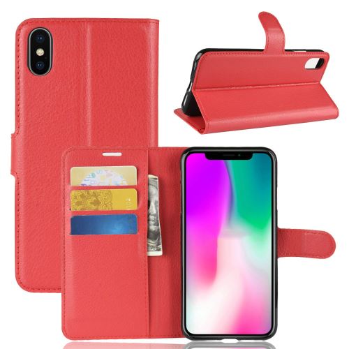 Etui coque en cuir Folio Portefeuille anti-choc pour Samsung Galaxy M30S - Rouge