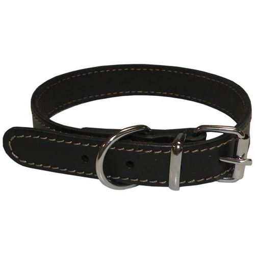 Meilleurs prix pour YAGO Collier en cuir Souple et Reglable pour moyen chien, taille M 34-40cm, Coloris Noir