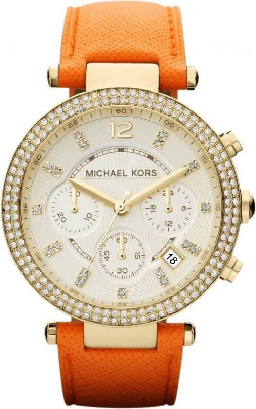 MICHAEL KORS Montre Femme  MK2279 Bracelet orange en cuir 