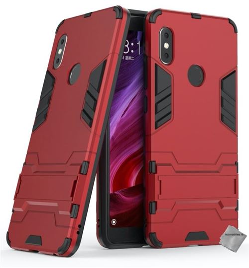Housse etui coque rigide anti choc pour Xiaomi Redmi Note 5 avec verre trempe - ROUGE