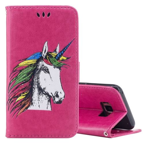 Galaxy S8 + / G955 Housse Etui Cuir PU licorne Magenta ALS52533
