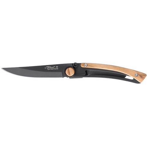 Couteau Thiers® noir manche olivier