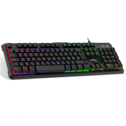 Clavier Gamer Led RGB GTA 230 semi-mécanique - Frappe silencieuse
