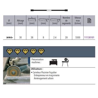 Sidamo Disque Diamant Ultra Ceram E D 350 X 30 25 4 22 23 X H 8 Roues Et Disques Abrasifs Achat Prix Fnac