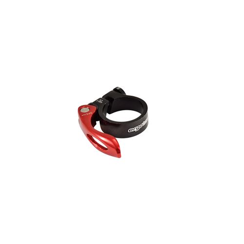 Collier tige de selle vtt/vtc d31.8 mm noir/rouge alu 6061 + serrage rapide