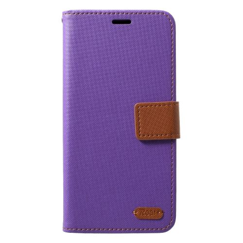 Etui en PU sergé violet pour votre Samsung Galaxy S10