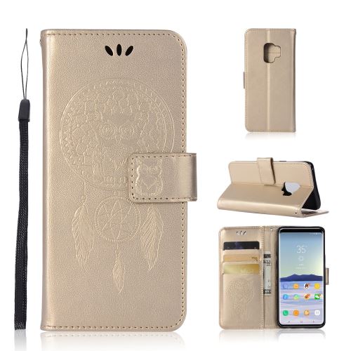 Etui en PU mentions légales owl dream catcher avec support gold pour Samsung Galaxy S9