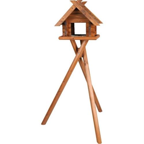 TRIXIE Mangeoire bloc oiseau  avec pied Natura en pin  47   40   36 cm   1 40 m  Brun  Pou