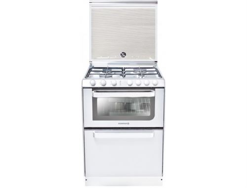 Rosières TRG60RB/NG - Cuisinière - pose libre - largeur : 59.6 cm - profondeur : 60 cm - hauteur : 86.5 cm - blanc avec lave-vaisselle