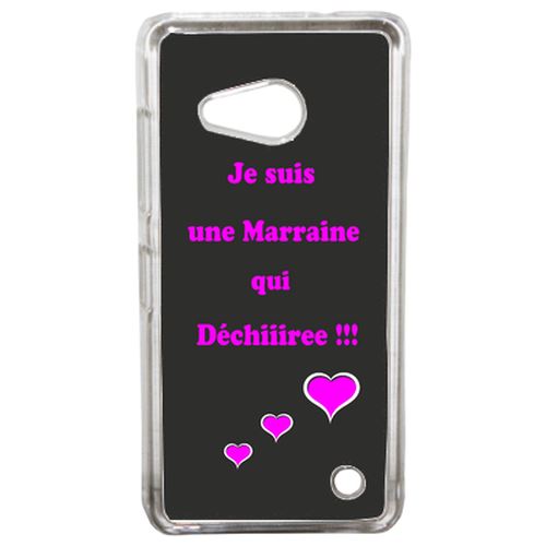 Coque Marraine Rose Et Noir Compatible Lumia 550 Transparent