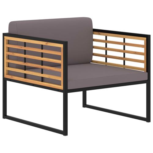 Vidaxl Gris Lot De 2 Chaise Exterieur Non Pliable En Acacia H. 62 Cm - Image 1