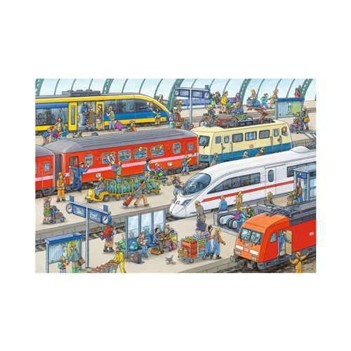 Puzzle Ravensburger - Agitation à La Gare, 2X24 Pièces