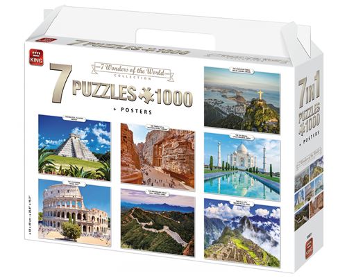 King puzzles à scie sauteuse 7-en-1 Wonders of the World 1000 pièces