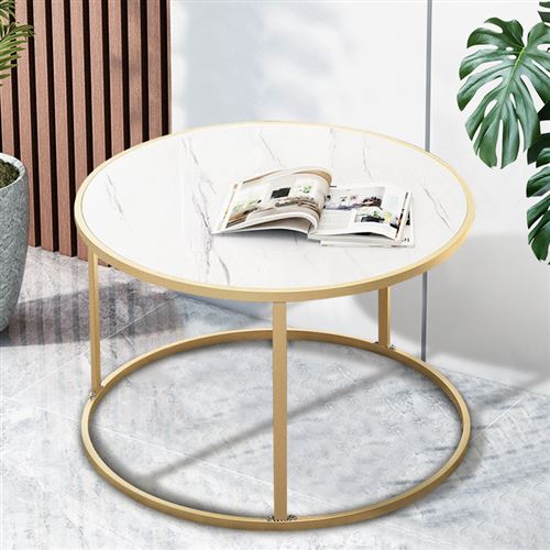 Table d'appoint Mrosaa Blanc 50*50*35cm
