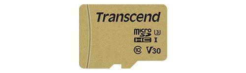 Transcend 500S - Carte mémoire flash (adaptateur microSDHC - SD inclus(e)) - 16 Go - Video Class V30 / UHS-I U3 / Class10 - micro SDHC