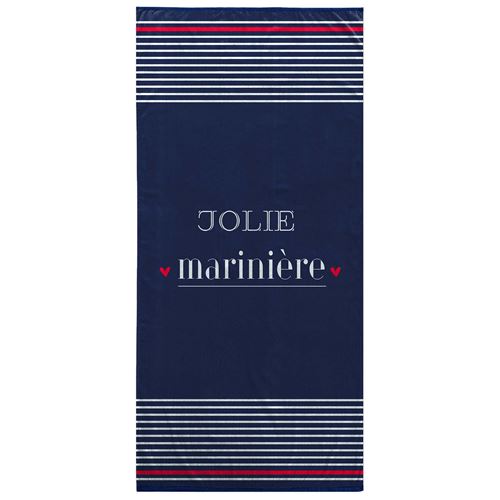 serviette de plage 70 x 150 cm eponge velours imprime jolie mariniere
