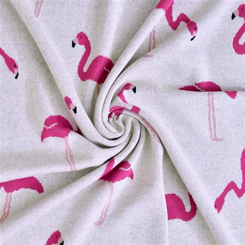 Sevira kids Couverture en coton bio, FLAMANT ROSE Gris 80 x 100 cm