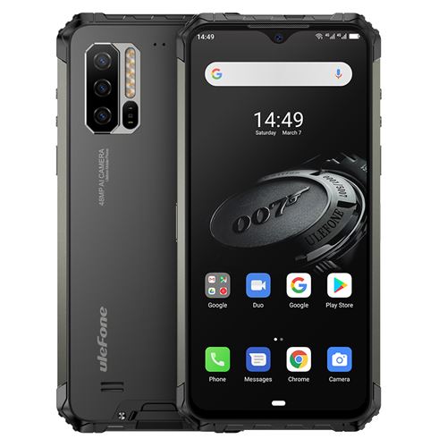 Smartphone IP68 IP69K 6,3 pouces 4 Go 128 Go Triple caméra P90 Noir