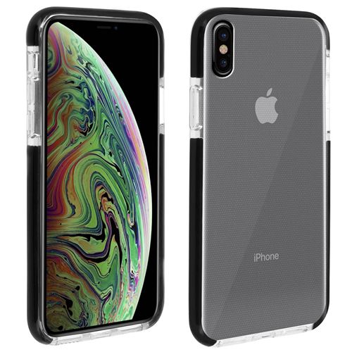 Akashi - Coque de protection pour téléphone portable - robuste - noir, transparent - pour Apple iPhone XS Max