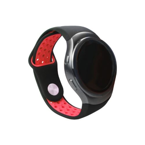 Bracelet en silicone Smartwatch pour SAMSUNG Gear S2 R720 R730 - Noir&Rouge