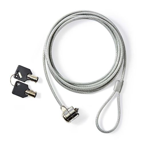 NEDIS NBLKK1003ME Verrouillage pour Ordinateur Portable | Touche | 3 m | Argent