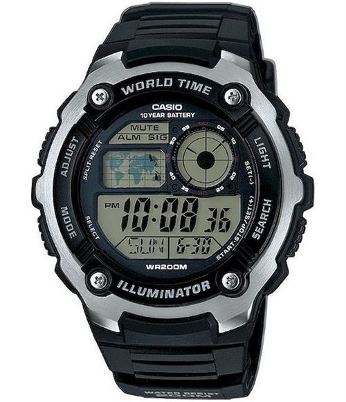 Casio Montre Homme AE-2100W-1AVEF Chronographe, Montre numeriqueGris, Noir