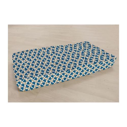 Matelas de sol 100% coton imprimé DJIBOUTI 120x60x15cm - Jaune