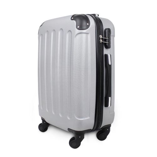 Todeco - Draagbare koffer, Handbagage, Beschermde hoeken, Handbagage 20 inch (51 cm), Zilver, buikspieren, Grootte (inclusief wielen): 56 x 38 x 22 cm (22 x 15 x 8,6 inch)
