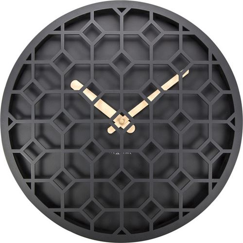 NeXtime NE-3215ZW Horloge murale Dia. 36 cm, bois, noir
