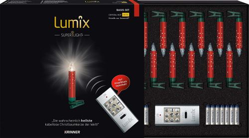 Krinner Lumix 75566 Superlight Crystal Bougies Mini sans fil Kit d'extension, 0,01 W, cachemire, 1.5 x 1.5 x 9 cm