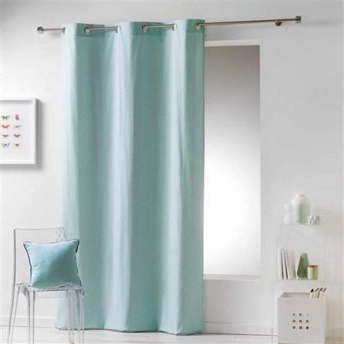 Rideau a oeillets 140 x 240 cm coton imprime galactic Menthe