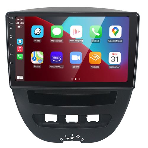Gearelec Autoradio 10 Pouces Android pour Peugeot 107 avec Carplay Andriod Auto GPS Navigation BT RDS WiFi