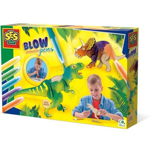 Ses creative - blow airbrush pens - dinosaures SES8710341142841