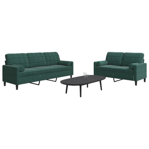 Non Communiqué Multicolore Ensemble De Canapés 2 Pcs Avec Coussins Et Traversins Velours