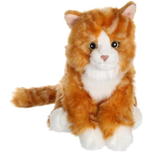Peluche - Toys - Chat mimiz - 28 cm - Roux et blanc