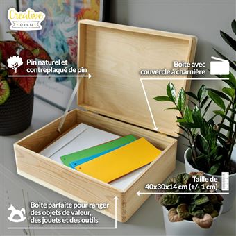 Lot De 2 Boîtes Rangement Vintage Bois - Imitation Livres - Déco Bibliothèque - 20cm Et 16cm