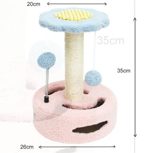 Comparer les prix de Arbre à Chat Chaton Poteau Griffoir Chat Maison Jouets d'entraînement Balle pour chat avec grelot - rose bleu claire