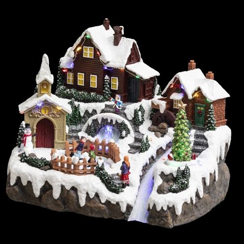 Village De Noel Lumineux Et Anime Kits, Maison Village De Noel