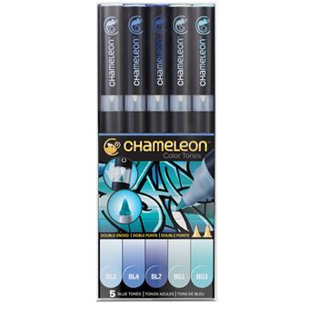 5 Feutres à dessin - Chameleon - Bleu