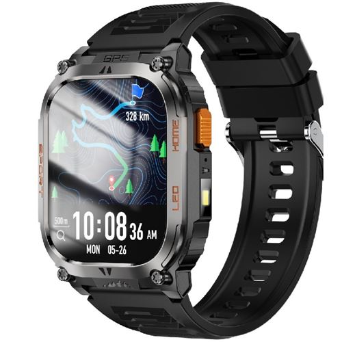 Montre connect&eacute;e - NEOZHOU - QX18 - GPS - Bluetooth 5.3 - Ecran 2,01 pouces - Noir