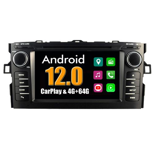 Autoradio CarPlay Multimédia RoverOne Android 4Go RAM 64Go ROM GPS pour Toyota Auris E150 2008 - 2012