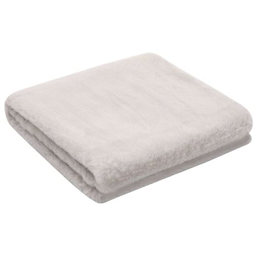 vidaXL Couverture 100x150 cm Fausse fourrure de lapin Gris