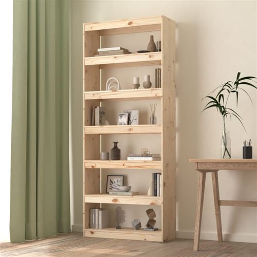 vidaXL Bibliothèque/Séparateur de pièce 80x30x199,5 cm Pin massif