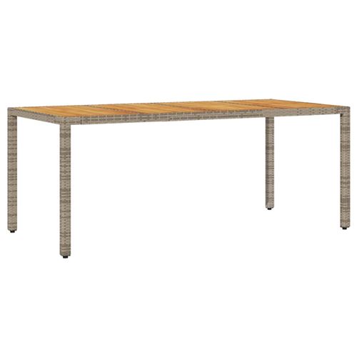 Vidaxl Gris Table De Jardin Et Dessus En Bois D'acacia Résine Tressée - Image 2