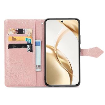 Étui Portefeuille à Fermeture Éclair Multi-Cartes En Cuir Synthétique - Pour Smartphone, Avec Lanière