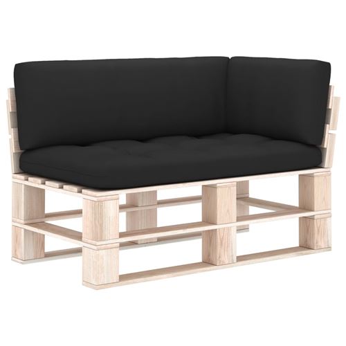 Coussins de canapé palette 3 pcs Noir