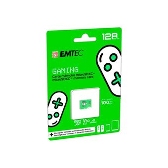 Carte mémoire Gaming microSD UHS-I U3 V30 A1/A2 Emtec 128 Go Vert