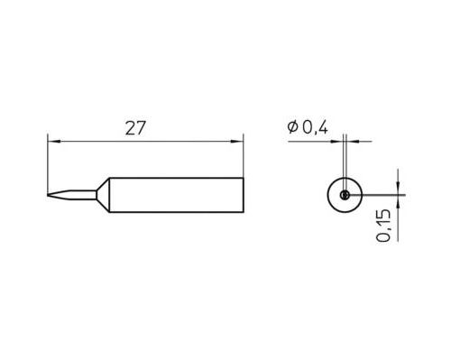 Weller XNT 1SC Lötspitze Meißelform Spitzen-Größe 0.4 mm Spitzen-Länge 27 mm Inhalt 1 St.