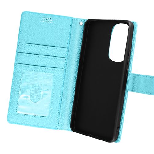 Étui pour Motorola Edge 30 Clapet Portefeuille Support Vidéo Dragonne Avizar Bleu